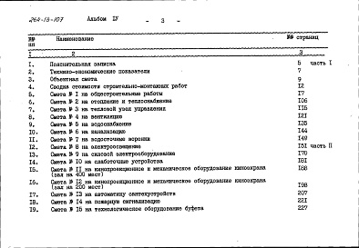 Состав альбома. Типовой проект 264-13-107Альбом 4 Сметы часть 1