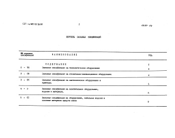 Состав альбома. Типовой проект 807-20-30.83Альбом 4 Заказные спецификации     