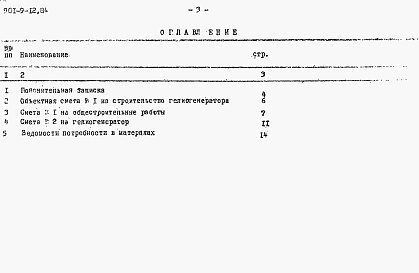 Состав альбома. Типовой проект 901-9-12.84Альбом 3 Сметы