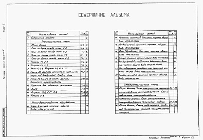 Состав альбома. Типовой проект 902-2-383.85Альбом 2 Технологическая часть. Нестандартизированное оборудование. Эскизные чертежи общего вида. Электротехническая часть     