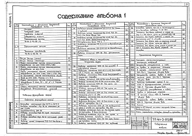 Состав альбома. Типовой проект 411-2-192.88Альбом 1 Пояснительная записка. Технология производства