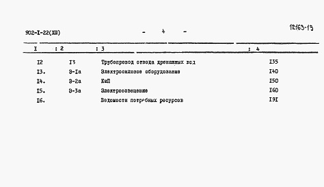 Состав альбома. Типовой проект 902-1-22Альбом 13 Сметы (глубина заложения подводящего коллектора 5,5 м). Вариант в сборных конструкциях