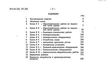 Состав альбома. Типовой проект 274-20-130Альбом 4 Сметы