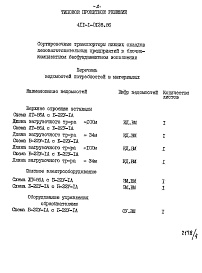 Состав альбома. Типовой проект 411-1-0128.86Альбом 4 Ведомости потребности в материалах