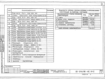 Состав альбома. Типовой проект 85-046.86Часть АС.01-2 Архитектурно-строительные решения ниже отм.0.000 (вариант с ленточными фундаментами) Часть 2 Вариант со свайными фундаментами
