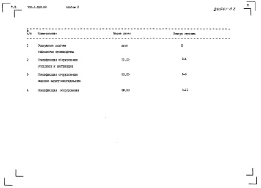 Состав альбома. Типовой проект 705-1-228.89Альбом 2 Спецификации оборудования
