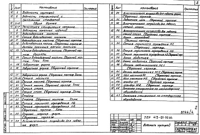 Состав альбома. Типовой проект 413-01-30.84Альбом 2 Металлоконструкции и заказные спецификации (для выпусков 1,2,3)