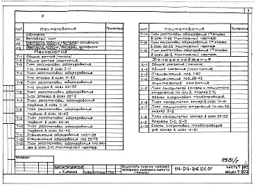 Состав альбома. Типовой проект 111-94-124.87Альбом 7 Часть 7 Технологическая часть Раздел 7-1 Технология, механизация, холодоснабжение продовольственного магазина