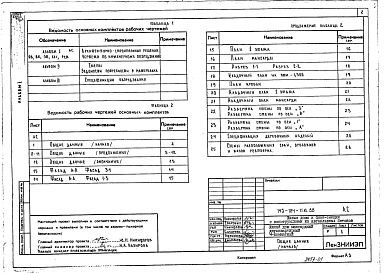 Состав альбома. Типовой проект 143-184-11м.88Альбом 1 Архитектурно-строительные решения. Чертежи по инженерному оборудованию