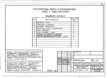 Состав альбома. Типовой проект 94-0117.84Альбом 3 Ахитектурно-строительные решения выше отм.0.000. Отопление и вентиляция ниже и выше отм.0.000. Внутренние водопровод, канализация и газопровод ниже и выше отм.0.000. Электрооборудование ниже и выше отм.0.000. Устройства связи и сигнализации ниже 