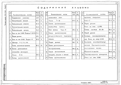 Состав альбома. Типовой проект 705-1-170.85Альбом 1 Пояснительная записка. Технология производства. Архитектурные решения. Конструкции железобетонные. Вентиляция. Силовое электрооборудование 