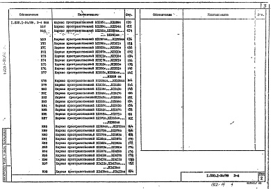 Состав альбома. Серия 1.020.1-2с/89 КонструкцииВыпуск 2-4 Часть 1 Колонны сечением 400х400 мм для зданий с высотой этажей 3,6 и 3,6(4,8) м. Пространственные каркасы. Рабочие чертежи. Для районов сейсмичностью 7,8,9 баллов