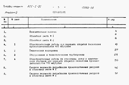 Состав альбома. Типовой проект 902-2-212Альбом 6 Сметы. Вариант открытой песколовки