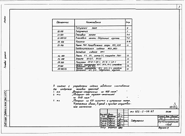 Состав альбома. Типовой проект 802-4-12.85Альбом 2 Примененный из 802-5-38.85 Изделия заводского изготовления