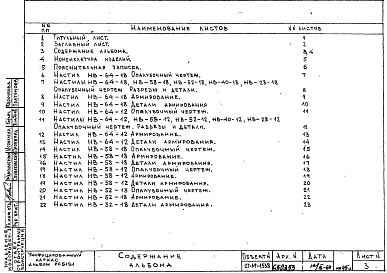 Состав альбома. Шифр РС5151 НастилыАльбом 1 Рабочие чертежи