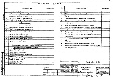 Состав альбома. Типовой проект 196-000-221.83Альбом 1 Архитектурно-строительные, санитарно-технические и электротехнические чертежи
