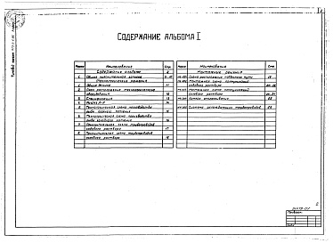 Состав альбома. Типовой проект 413-2-1.86Альбом 1 Общая пояснительная записка. Технологические решения