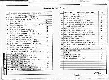 Состав альбома. Типовой проект 820-1-0105.90Альбом 1  Пояснительная записка, строительно-монтажные чертежи     