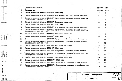 Состав альбома. Шифр 1РС 74-03Альбом 1 Рабочие чертежи