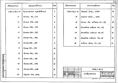 Состав альбома. Серия 1.432.1-26 ЖелезобетонныеВыпуск 2 Арматурные и закладные изделия. Рабочие чертежи