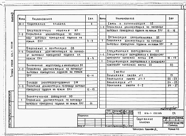 Состав альбома. Типовой проект 816-1-152.88Альбом 12 Проектная документация по переводу бытовых помещений подвала  на режим  ПРУ