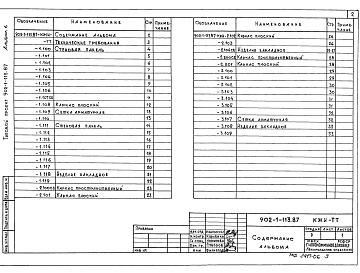 Состав альбома. Типовой проект 902-1-114.87Альбом 6 Строительные решения. Подземная часть. Изделия ( из т.п. 902-1-113.87).     