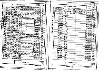 Состав альбома. Типовой проект 244-1-47Альбом 11 Изделия заводского изготовления  Изделия железобетонные, деревянные, металлические