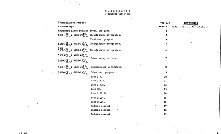 Состав альбома. Шифр 5РС 84-07Рабочие чертежи