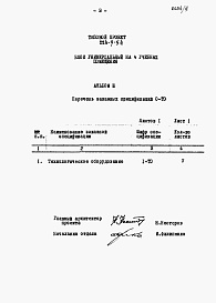 Состав альбома. Типовой проект 224-9-54Альбом 3 Заказные спецификации.     