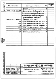 Состав альбома. Типовой проект 503-4-57с.88Альбом 5 Стальные арматурные и закладные изделия    