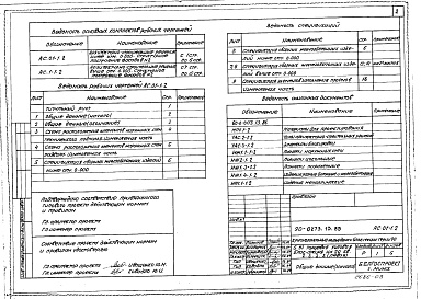 Состав альбома. Типовой проект 90-0273.13.89Альбом 3 АС.01-1.2 Архитектурно-строительные решения ниже отм. 0.000. Структурное построение фасадов №2. АС.1-1.2 Архитектурно-строительные решения выше отм. 0.000. Структурное построение фасадов №2
