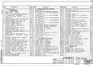 Состав альбома. Типовой проект 701-1-39с.86Альбом 3 Холодоснабжение. Внутренние водопровод и канализация. Отопление и вентиляция. Тепловые сети