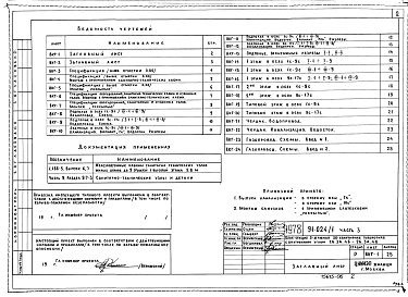 Состав альбома. Типовой проект 91-024/1Альбом 6 Часть 3 Водоснабжение, канализация, водосток, газоснабжение