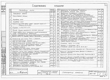 Состав альбома. Типовой проект 902-1-30Альбом 2 Архитектурно-строительная часть (глубина заложения подводящего коллектора 4,0 м)