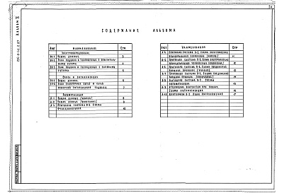 Состав альбома. Типовой проект 254-8-46.2.87Альбом 9 Вспомогательные помещения в подвале. Электрообсвещение, силовое электрооборудование, связь и сигнализация, автоматизация
