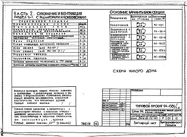 Состав альбома. Типовой проект 94-051/1.2Альбом 5 Часть 1 Архитектурно-строительные чертажи выше отм.0.000. Часть 2 Отопление и вентиляция Раздел 2-1 С радиаторами и конвекторами. Часть 3 Водопровод и канализация. Часть 4 Газоснабжение. Часть 5 Электрооборудование. Часть 6 Слаботочные устройств