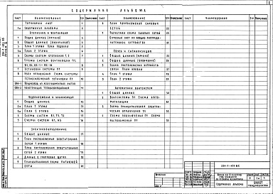 Состав альбома. Типовой проект 224-1-454.85Альбом 2 Чертежи санитарно-технические, электрооборудования, связи, сигнализации, автоматики вентиляционных систем, постановочного освещения и кинофикации    