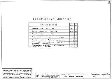 Состав альбома. Типовой проект 902-2-260Альбом 1 Указания по применению проекта   