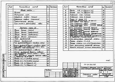 Состав альбома. Типовой проект 174-24-242.13.87Альбом 1 Архитектурно-строительная, санитарно-техническая и электротехническая части