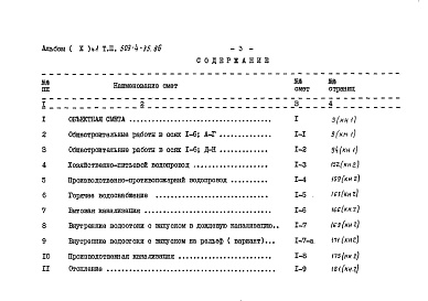 Состав альбома. Типовой проект 503-4-35.86Альбом 10 Сметы Части 1, 2 
