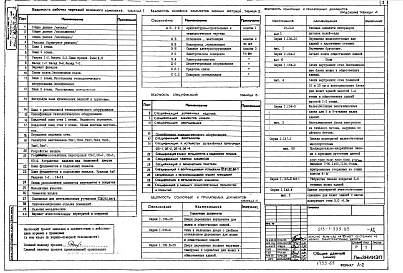 Состав альбома. Типовой проект 213-1-335.85Альбом 1 Архитектурно-строительные решения и технологические чертежи выше и ниже отм. 0.000