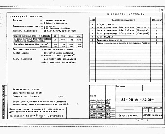 Состав альбома. Типовой проект 85-08.86Альбом 01-1 Архитектурно-строительные решения ниже отметки 0.00.Ленточные фундаменты