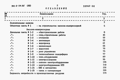 Состав альбома. Типовой проект 902-9-34.85Альбом 8 Сметы    