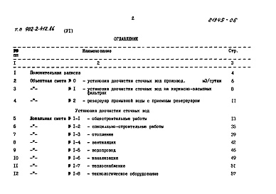 Состав альбома. Типовой проект 902-2-412.86Альбом 6 Сметы.          
