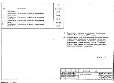 Состав альбома. Типовой проект 94-0120.84Альбом 4 Спецификация оборудования