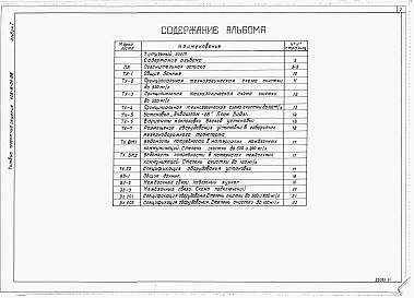 Состав альбома. Типовой проект 406-8-04.88Альбом 1 Пояснительная записка. Технологические решения. Электротехнические решения      