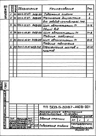 Состав альбома. Типовой проект 503-5-32.87Альбом 3 Техническая документация для заводов-изготовителей