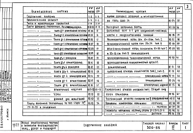 Состав альбома. Типовой проект 320-55Альбом 3 Элементы благоустройства     