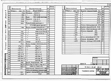Состав альбома. Типовой проект 904-1-74.87Альбом 6 Строительные конструкции и изделия          