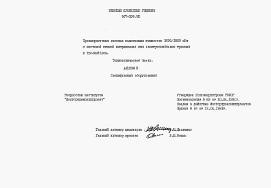 Состав альбома. Типовой проект 507-099.90Альбом 3 Спецификация оборудования    